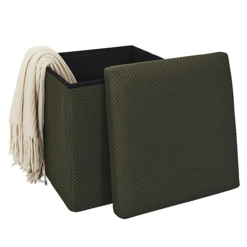 Folding Storage Pouffe Vels Atom, khaki