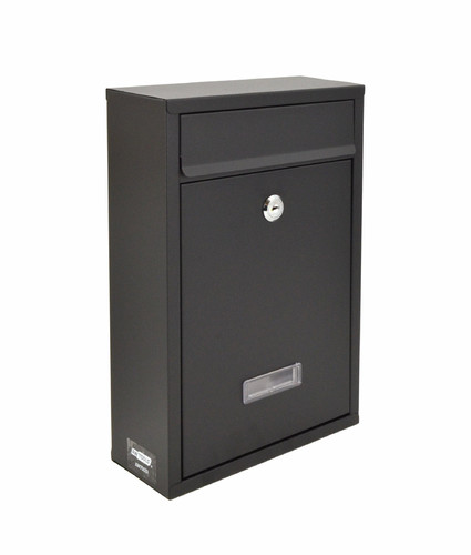 Basic Wall-Mount Letterbox, Black, 215x320x85mm