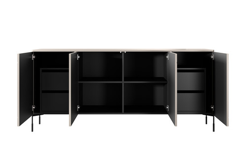 Four-Door Cabinet with Drawer Units Sonatia 200 cm, cashmere