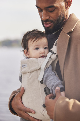 BABYBJORN Baby Carrier Harmony, Woven, Light Beige mélange, 0-3y