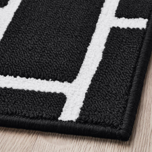 VÄNDPLATS Door mat, black/brick pattern, 40x60 cm