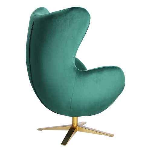 Armchair Egg Velvet Gold, dark green