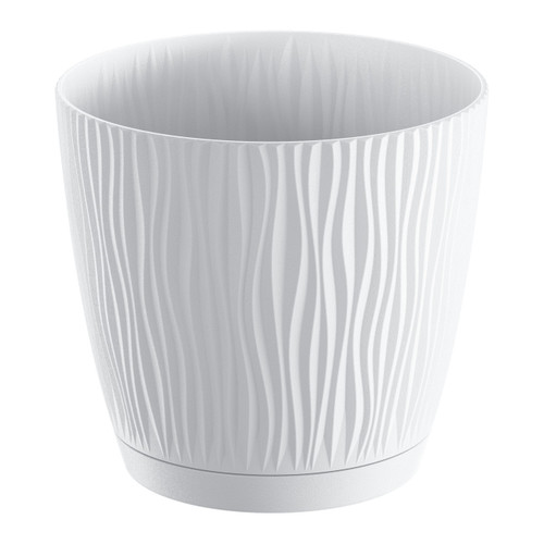 Plant Pot with Saucer Sandy 10.8 cm, white