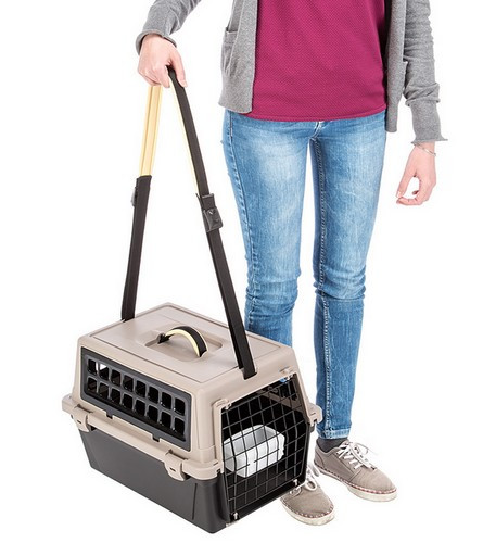 Ferplast Atlas 10 Trendy Plus Pet Carrier, black/beige/black