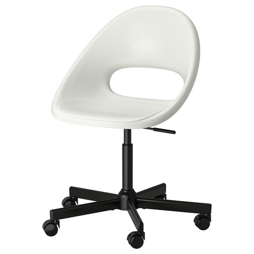 LOBERGET / MALSKÄR Swivel chair, white/black