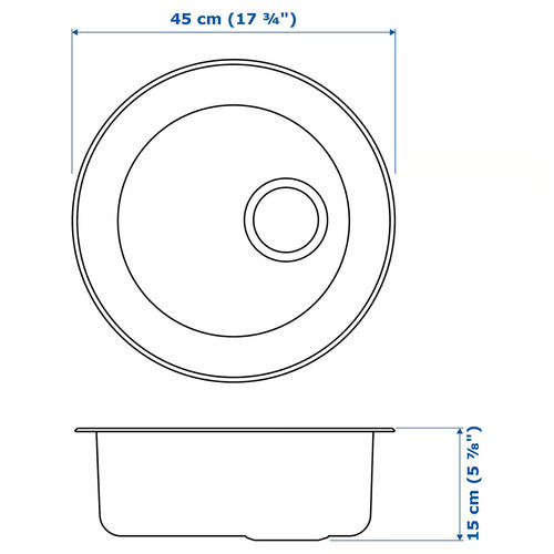 BOHOLMEN Inset sink, 1 bowl