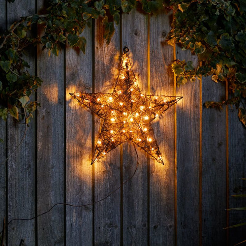 LED Rattan Star Christmas Decoration, 40 cm