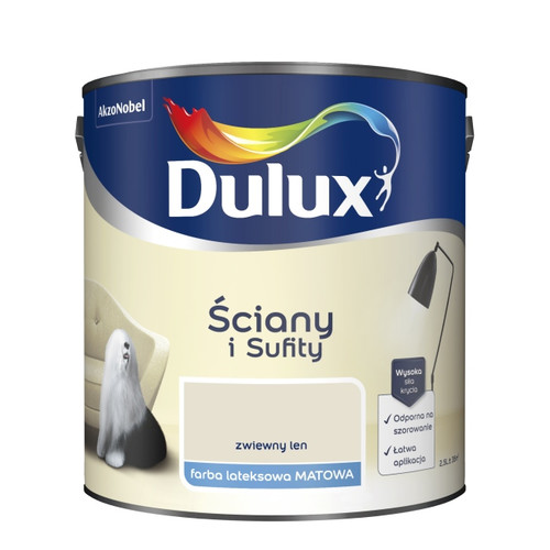 Dulux Walls & Ceilings Matt Latex Paint 2.5l airy linen
