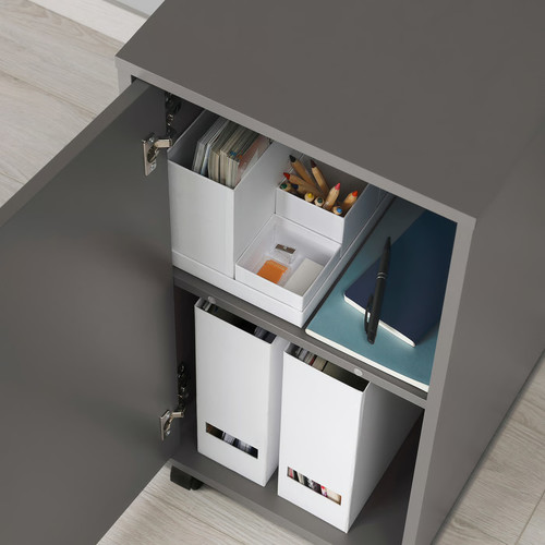 ALEX Storage unit on castors, dark grey/black, 36x76 cm