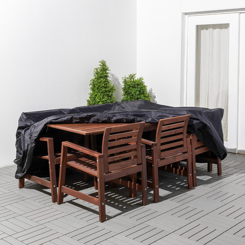 TOSTERÖ Cover for furniture set, black, 215x135 cm