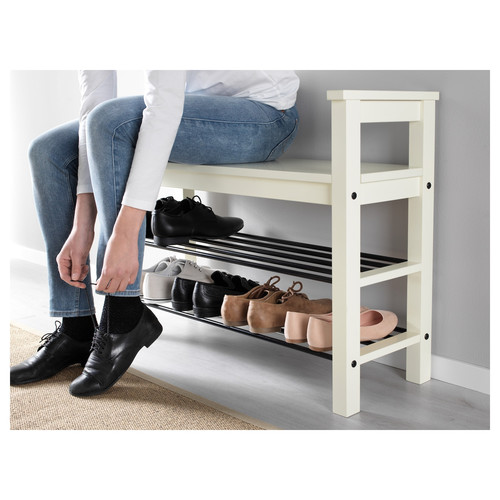 HEMNES Bench with shoe storage, white, 85x32 cm