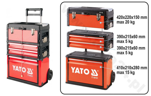 Yato 3-Part Tool Trolley 09101