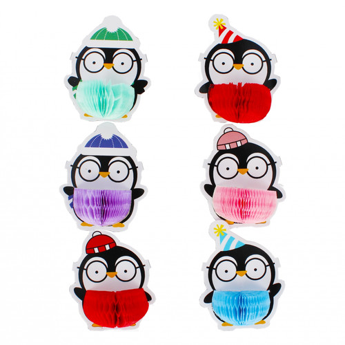 Accordion Penguin Sticker Decorations, 6 pcs