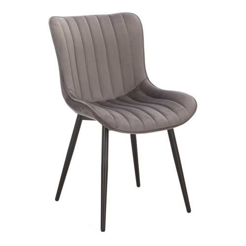 Upholstered Chair Roxino, velvet, grey