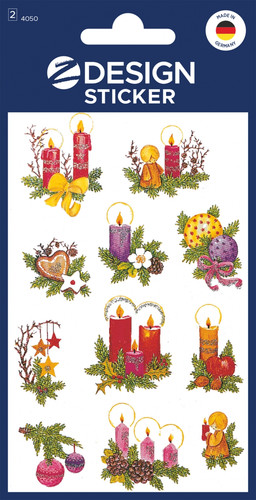 Christmas Arrangement/Wreath Stickers, 80x160 mm, 2 Sheets