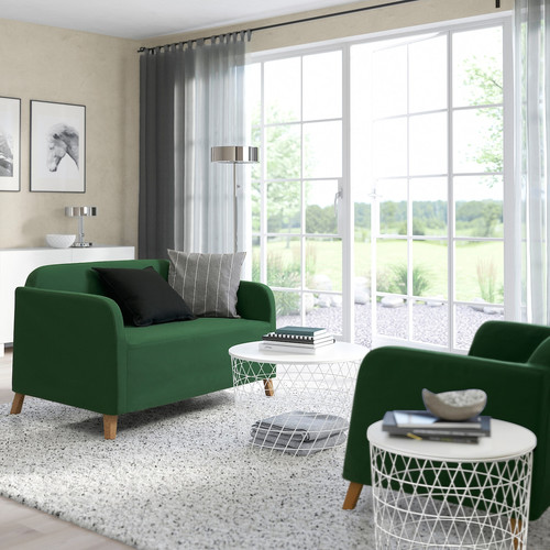 LINANÄS Sofa protector for 2-seat sofa, Vissle dark green