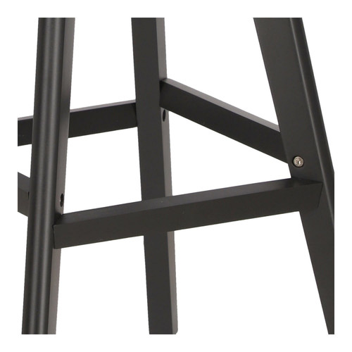 Bar Stool Norden, wood black high PP, dark grey