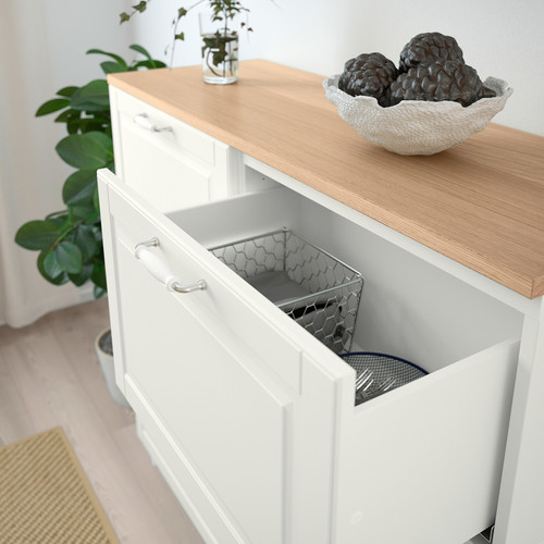 BESTÅ Storage combination w doors/drawers, white Smeviken/Ostvik/Kabbarp white clear glass, 120x42x240 cm