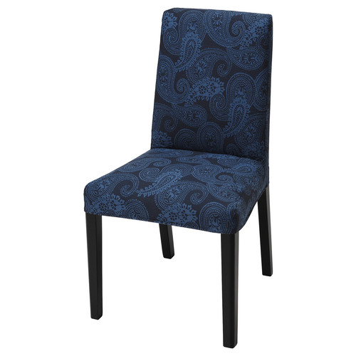 BERGMUND Chair cover, Kvillsfors dark blue/blue