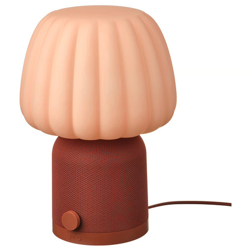 KULGLASS Bluetooth speaker lamp, red brown/pink