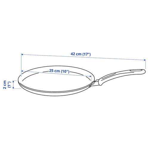 HEMLAGAD Crepe-/pancake pan, non-stick coating black, 25 cm