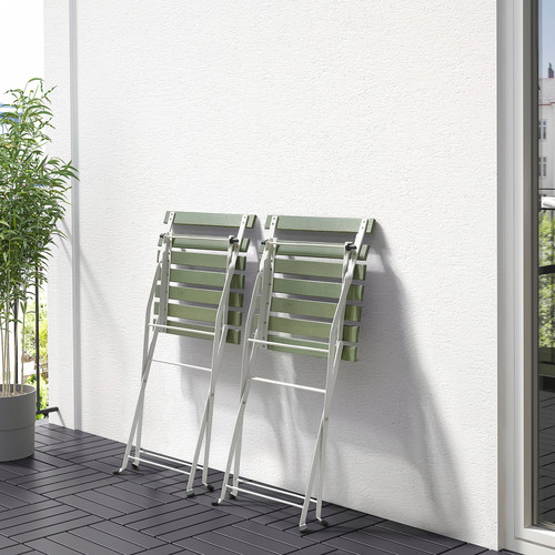 TÄRNÖ Chair, outdoor, foldable white/green