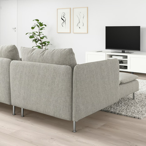 SÖDERHAMN 4-seat sofa, with chaise longue/Viarp beige/brown