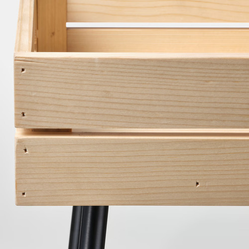 VANILJSTÅNG Plant stand, pine, black, 55 cm