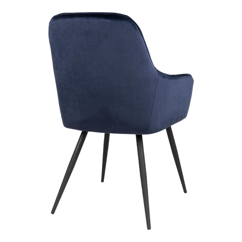 Armchair with Metal Legs Harbo, dark blue/black