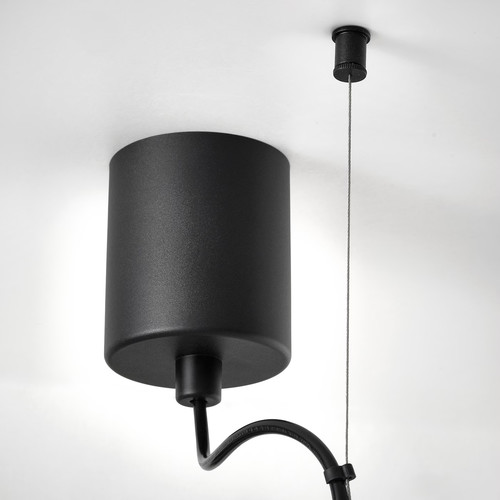 SAMBORD Pendant lamp with 3 lamps, black/white
