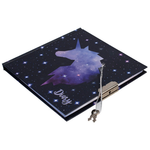 Secret Diary with Lock & Key Unicorn Galaxy
