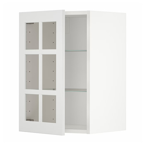 METOD Wall cabinet w shelves/glass door, white/Stensund white, 40x60 cm
