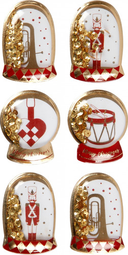 Christmas Stickers Shaker Gold Nutcracker 6pcs