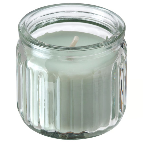 HÖKGÖK Scented candle in glass, Apple light green, 12 hr