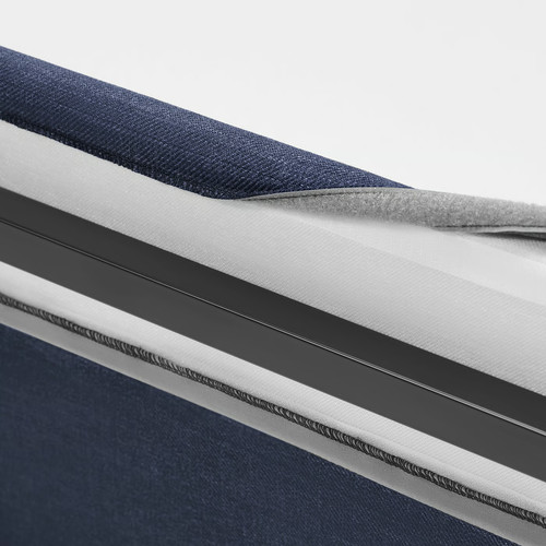 RAMNEFJÄLL Upholstered bed frame, Kilanda dark blue/Luröy, 140x200 cm