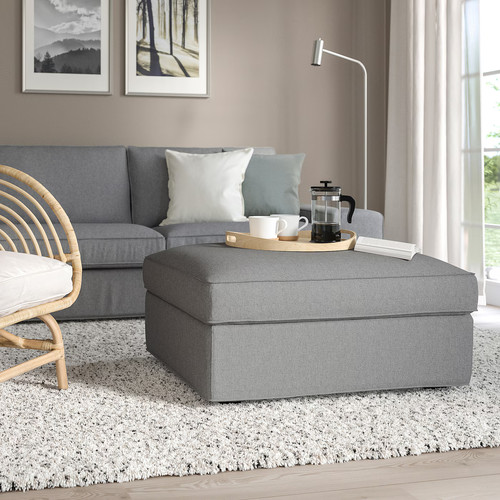 KIVIK Footstool with storage, Tibbleby beige/grey