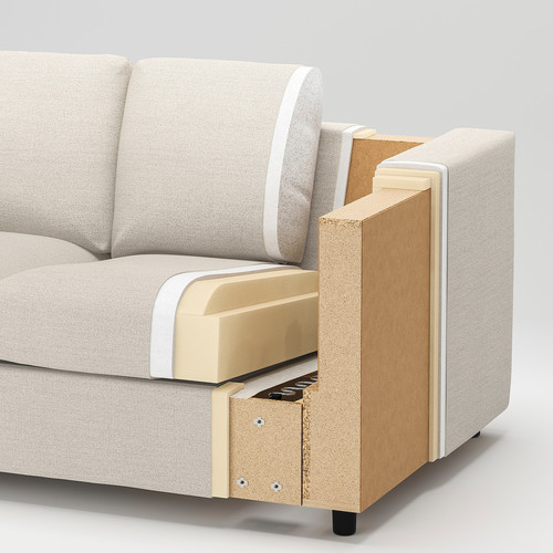 VIMLE 3-seat sofa, with headrest/Grann/Bomstad black