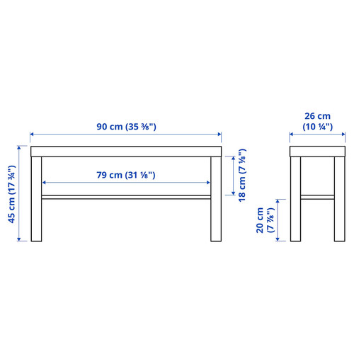 LACK TV bench, white, 90x26x45 cm