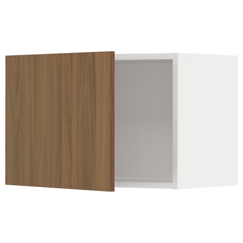 METOD Wall cabinet, white/Tistorp brown walnut effect, 60x40 cm