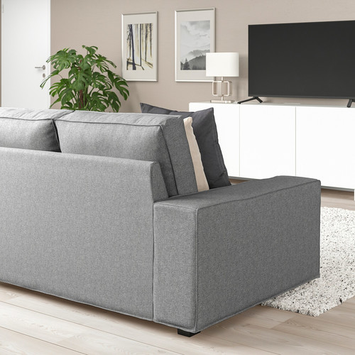 KIVIK Corner sofa, 5-seat, Tibbleby beige/grey