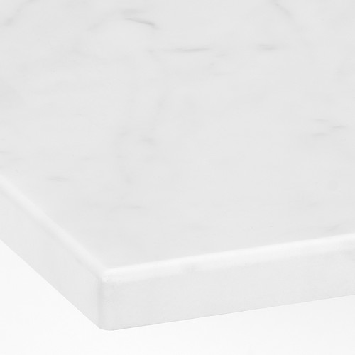 HAVBÄCK / ORRSJÖN Wash-stand/wash-basin/tap, white/white marble effect, 122x49x71 cm