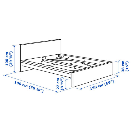 MALM Bed frame with mattress, white stained oak veneer/Valevåg firm, 160x200 cm