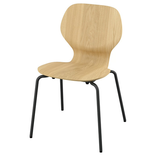 SKÅLSTA Chair, oak veneer/tubular metal/black-grey