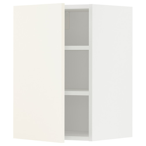 METOD Wall cabinet with shelves, white/Vallstena white, 40x60 cm
