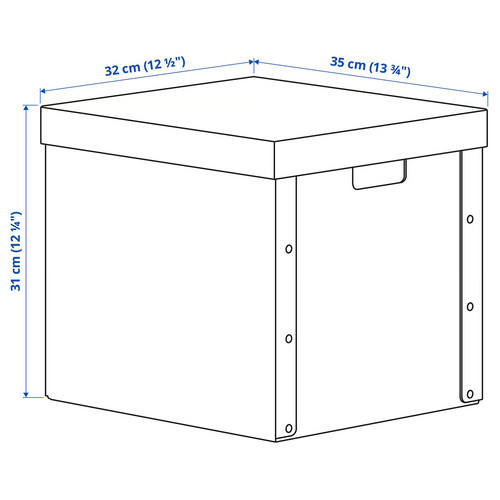 GÄRDESGÅRD Storage box with lid, natural, 32x35x31 cm