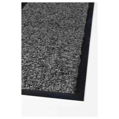 KÖGE Door mat, grey, black, 69x90 cm