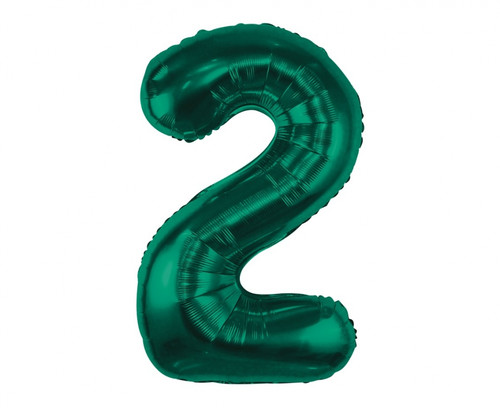 Foil Balloon Number 2, green