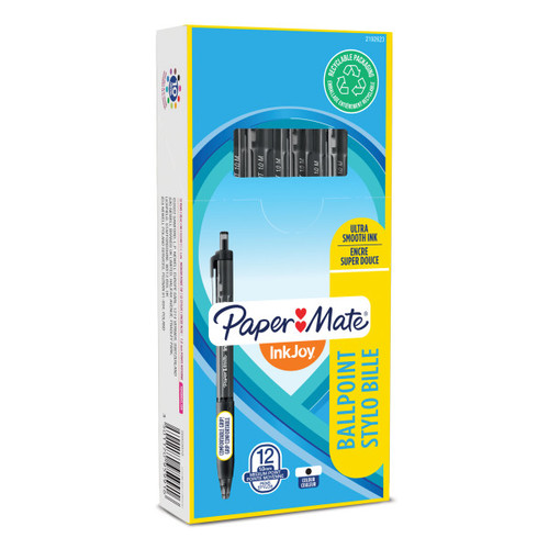 Paper Mate InkJoy 300RT Retractable Ballpoint Pens, Medium Point (1.0mm), black, 12pcs