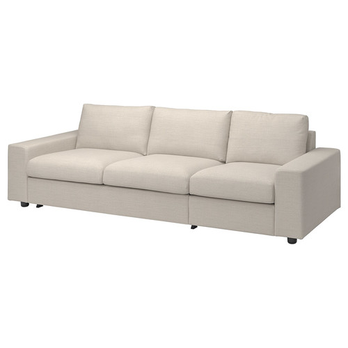 VIMLE Cover for 3-seat sofa-bed, with wide armrests/Gunnared beige