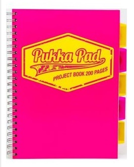 Pukka Pad Spiral Notebook A4 100 Sheets Squared Transparent Pink